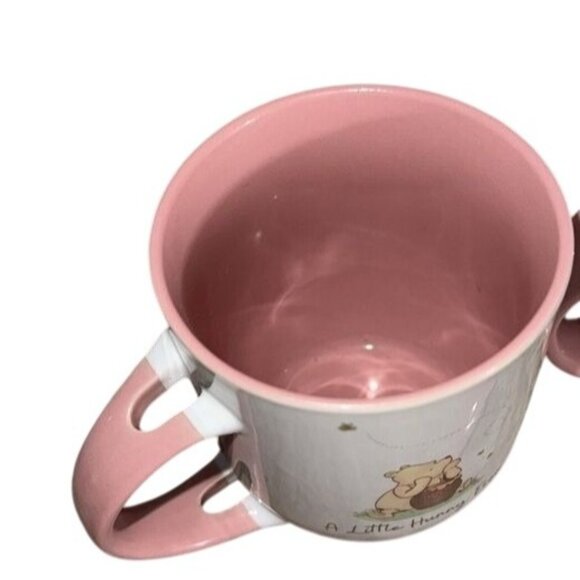 Winnie The Pooh Mug Set With Spoon - Pink & White Ceramic Cups For Kids - Picture 2 of 6
